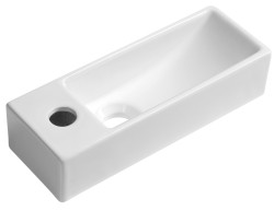 SAPHO - AQUA MINI keramické umývátko 38x14cm, otvor pro baterii vlevo, bílá (AR446)