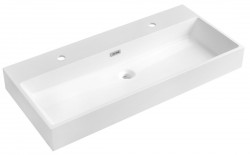 SAPHO - AQUATIC dvojumyvadlo, litý mramor, 100x46cm, bílá (AT100-2)