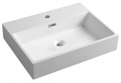 SAPHO - AQUATIC umyvadlo, litý mramor, 60x46cm, bílá (AT060)