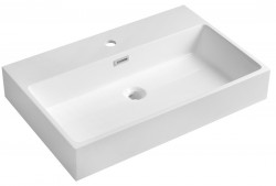 SAPHO - AQUATIC umyvadlo, litý mramor, 70x46cm, bílá (AT070)