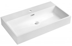 SAPHO - AQUATIC umyvadlo, litý mramor, 80x46cm, bílá (AT080)