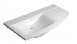 SAPHO - ARAS umyvadlo 105,2x50,5cm, litý mramor, levé, bílá (91060)