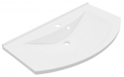 SAPHO - ARAS umyvadlo, litý mramor, 90x50,5cm, bílá (90911)