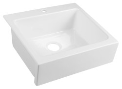 SAPHO - ARYA polozápustný keramický dřez s otvorem pro baterii 66x62cm, bílá (50166)
