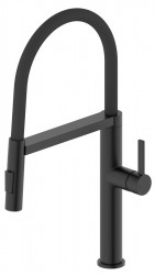 SAPHO - ATON stojánková dřezová baterie se sprškou, černá mat (EV125B)