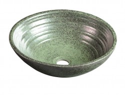 SAPHO - ATTILA keramické umyvadlo, průměr 43 cm, zelená měď (DK006)