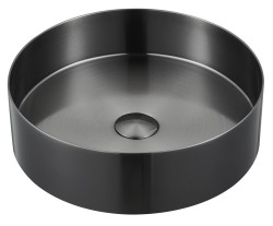 SAPHO - AURUM nerezové umyvadlo na desku, průměr 38cm, včetně výpusti, gun metal (AU101)