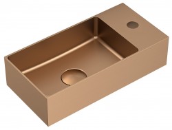 SAPHO - AURUM nerezové umývátko, 36,5x18cm, včetně výpusti, levé/pravé, měď mat (AU304)