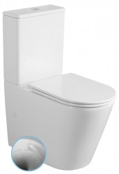 SAPHO - AVIS WC kombi, Vortex Rimless, spodní/zadní odpad, bílá (PC106V)