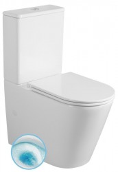 SAPHO - AVIS WC kombi, Vortex Rimless, spodní/zadní odpad, bílá (PC106V)
