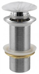 SAPHO - BLOK umyvadlová výpust 5/4“, click-clack, zátka bílá carrara, mat (2401-941)