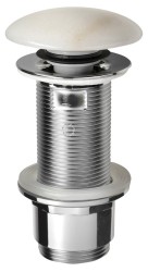 SAPHO - BLOK umyvadlová výpust 5/4“, click-clack, zátka leštěný bílý mramor (2401-921)