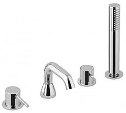 SAPHO - BLUE čtyřprvková baterie na okraj vany, chrom (BUTECH4)