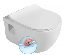 SAPHO - BRILLA závěsná WC mísa, Rimless, 36,5x53 cm, bílá (100614)