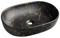 SAPHO - CALEO keramické umyvadlo na desku, 60x42cm, portoro mramor (CA590PT)