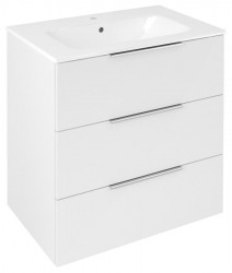 SAPHO - CIRASA umyvadlová skříňka 69,8x75x46cm, 3x zásuvka, bílá lesk (CR731-3030)