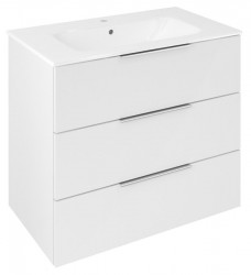 SAPHO - CIRASA umyvadlová skříňka 79,8x75x46cm, 3x zásuvka, bílá lesk (CR831-3030)