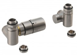 SAPHO - CORNER COMBI připojovací sada ventilů termostatická, levá, nerez mat (CP3521S)