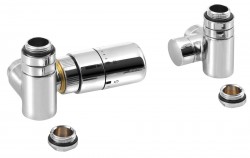 SAPHO - CORNER COMBI připojovací sada ventilů termostatická triaxiální, levé provedení, chrom (CP3021S)