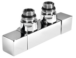 SAPHO - CUBE TWIN připojovací sada ventilů pro středové připojení, chrom (CP581S)