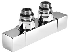 SAPHO - CUBE TWIN připojovací sada ventilů pro středové připojení, chrom (CP581S)