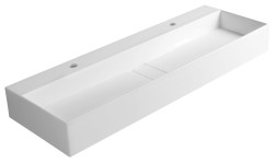 SAPHO - CUBIS dvojumyvadlo, litý mramor, 120x40cm, bílá (CU120-2)