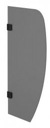SAPHO - Dělící stěna mezi urinály 40x80 cm, tmavé sklo, černá mat (2502-06)