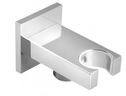 SAPHO - Držák sprchy hranatý, pevný, s vyústěním, chrom (AQ591)