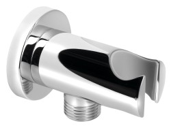 SAPHO - Držák sprchy kulatý, pevný, s vyústěním, chrom (1205-09)