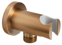 SAPHO - Držák sprchy kulatý, pevný, s vyústěním, měď mat (1205-09PG)