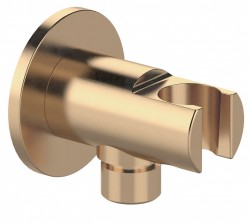 SAPHO - Držák sprchy kulatý, pevný, s vyústěním, zlato mat (1205-0919)