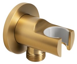 SAPHO - Držák sprchy kulatý, pevný, s vyústěním, zlato mat (1205-09GB)