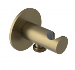 SAPHO - Držák sprchy kulatý, pevný, s vyústěním, zlato mat (SG203G)