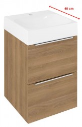 SAPHO - EMONA umyvadlová skříňka 39,4x55x39cm, dub cuneo (EM040-2525)