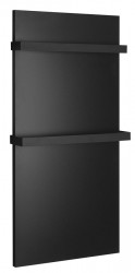 SAPHO - ENIS koupelnový sálavý topný panel 600W, 590x1200 držáky ručníků, IP44, černá mat (RH600B-2)