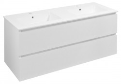SAPHO - EZARA dvojumyvadlová skříňka 120x55x46cm, bílá lesk (EZ121-3030)