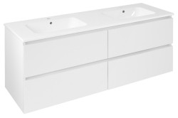 SAPHO - EZARA dvojumyvadlová skříňka 140x55x46cm, bílá lesk (EZ141-3030)