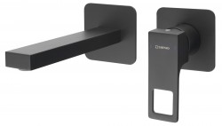 SAPHO - FORATA podomítková umyvadlová baterie, délka hubice 18,5cm, černá mat (FT018/15)