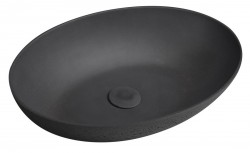 SAPHO - FORMIGO betonové umyvadlo na desku, 60x40cm, antracit mat (FG216)