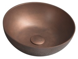 SAPHO - FORMIGO betonové umyvadlo na desku, Ø 39cm, měď mat (FG320)
