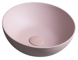 SAPHO - FORMIGO betonové umyvadlo na desku, Ø 39cm, růžová mat (FG321)