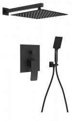 SAPHO - GINKO podomítkový sprchový set s pákovou baterií, 2 výstupy, černá mat (1101-42B-03)