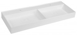 SAPHO - GODIVA dvojumyvadlo, litý mramor, 119x44cm, bílá (GU119)