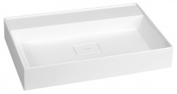 SAPHO - GODIVA umyvadlo, litý mramor, 68x44cm, bez otvoru, bílá (GU068-0)