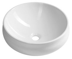 SAPHO - GORDO keramické umyvadlo na desku kulaté, průměr 40cm, bílá (GO140)
