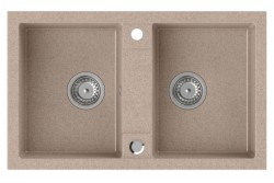 SAPHO - Granitový dvojdřez, 78x48cm, béžová (GR2222)