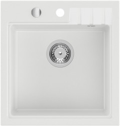 SAPHO - Granitový vestavný dřez mono, 50x52cm, bílá (GR1041)