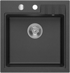 SAPHO - Granitový vestavný dřez mono, 50x52cm, černá (GR1044)