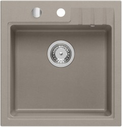 SAPHO - Granitový vestavný dřez mono, 50x52cm, taupe (GR1042)
