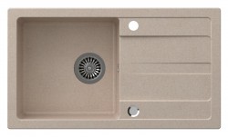SAPHO - Granitový vestavný dřez s odkapem, 77x44cm, béžová (GR7202)